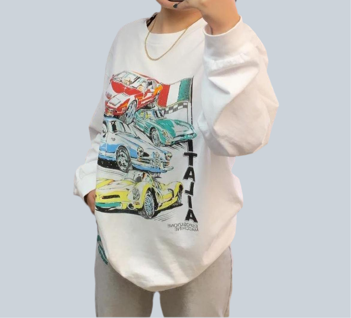 Brandy Melville Long Sleeve Racing Tee One Size