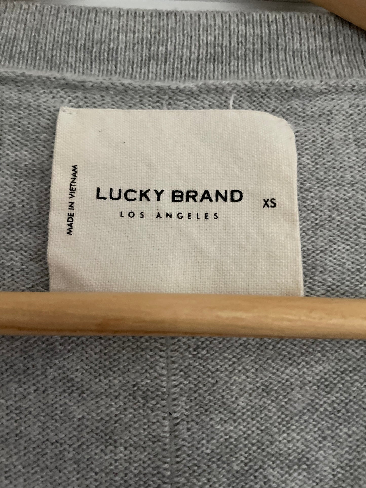 Lucky Brand Casual Gray V-Neck Sweater Size XS