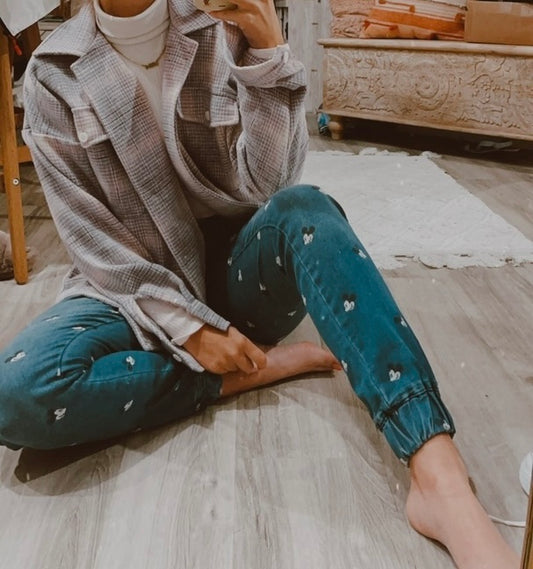 Disney Parks Mickey Mouse Denim Joggers Size M