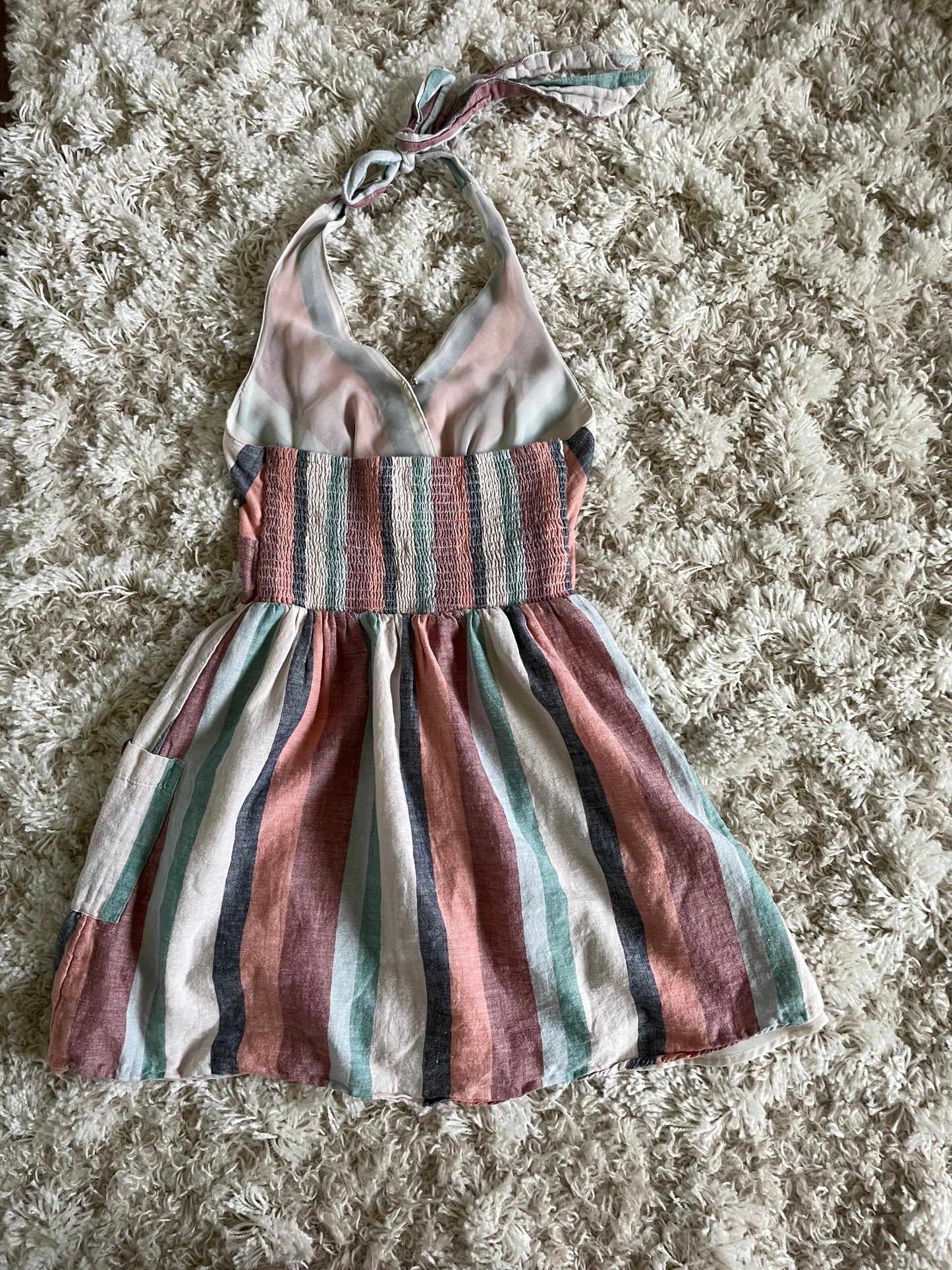 American Eagle Serape Striped Halter Dress Size Small