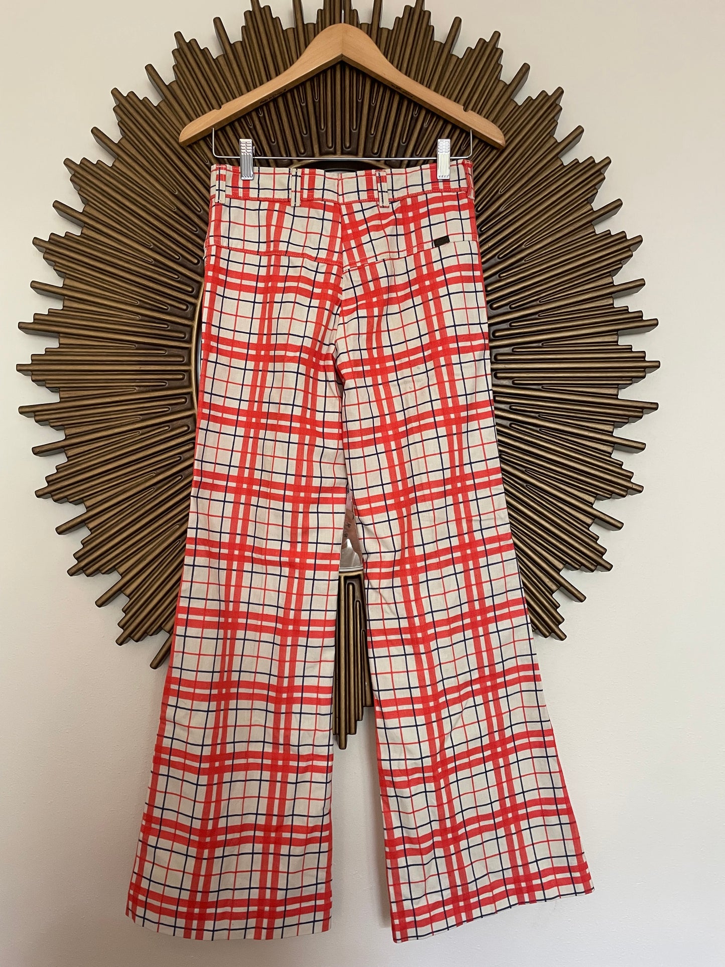 Vintage Plaid High Rise Flare Pants Size 26