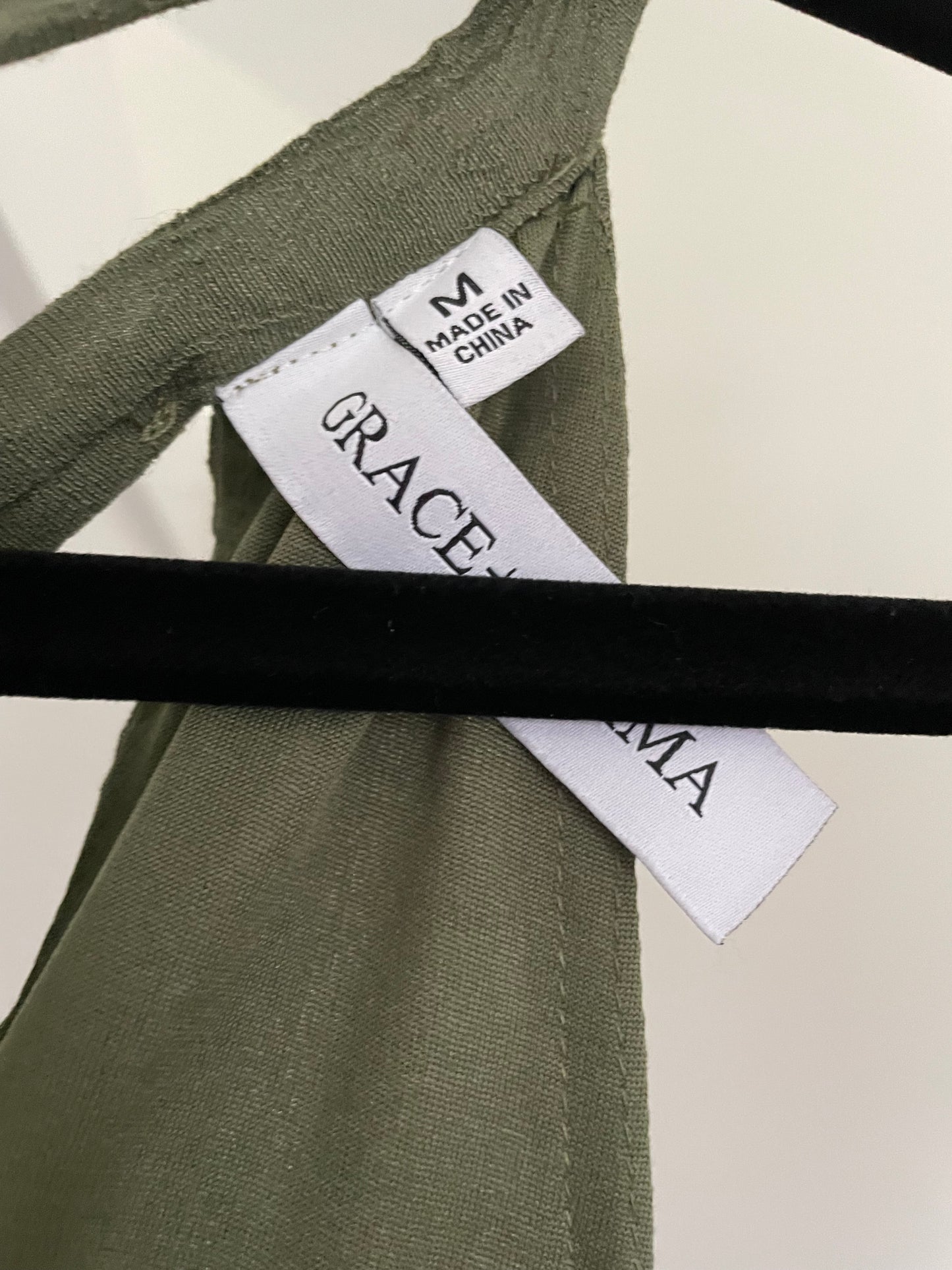 Grace + Karma Olive Green High Neck Dress Size Medium