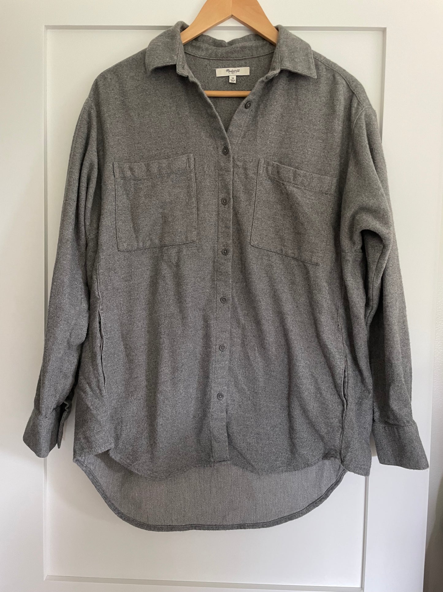 Madewell Gray Sunday Button Down Flannel Size Medium