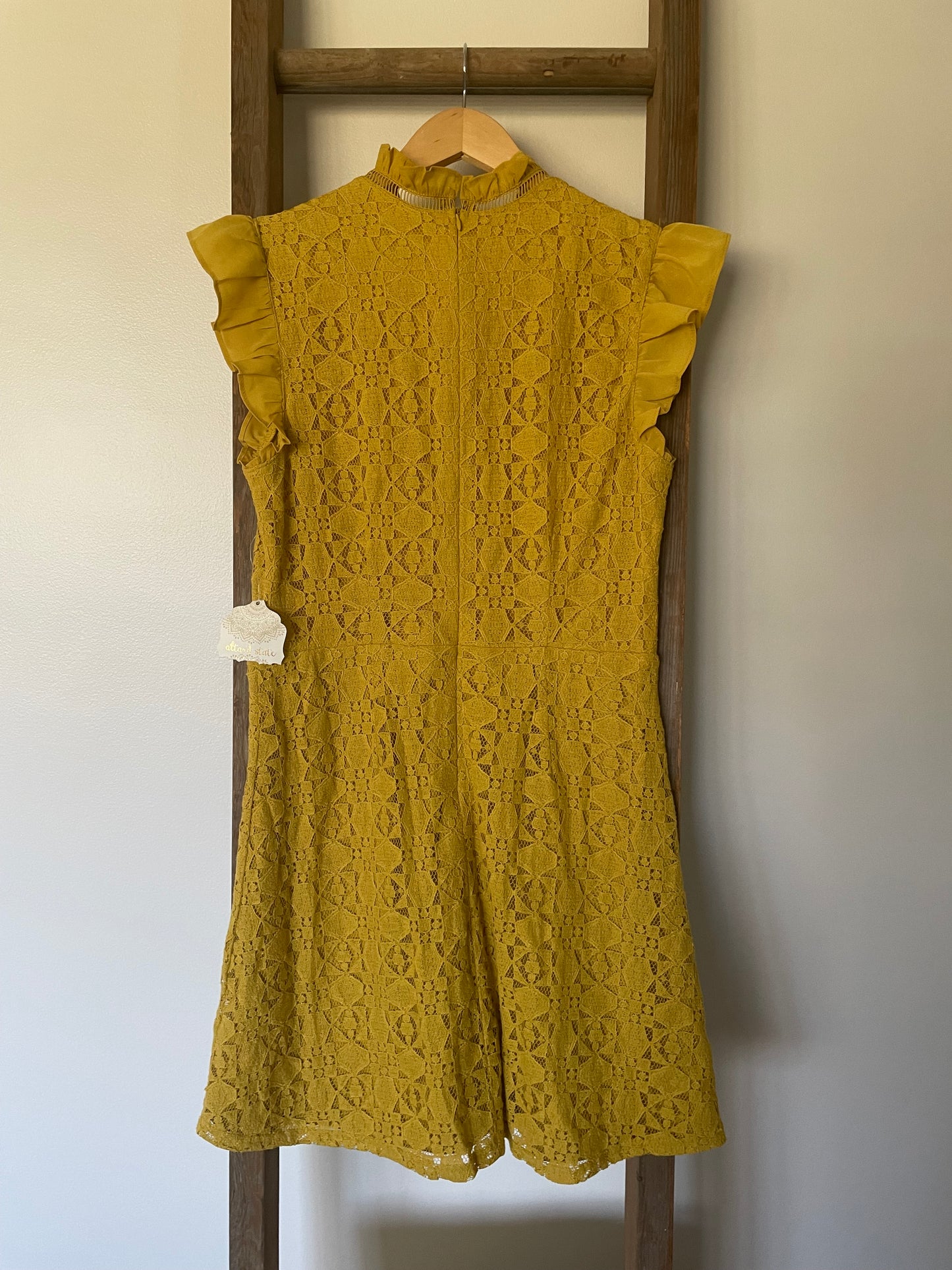 Altar’d State Mustard Lace Dress Size Large