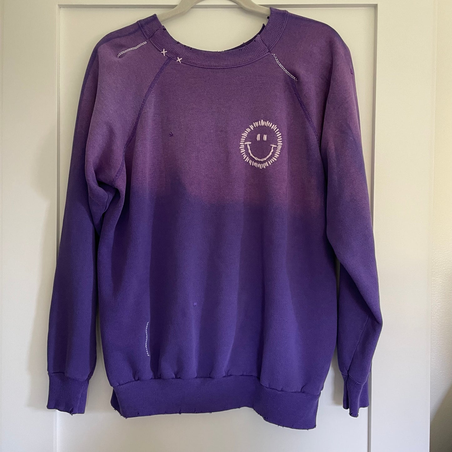 I Stole My Boyfriends Shirt Distressed Purple Crewneck Size Small