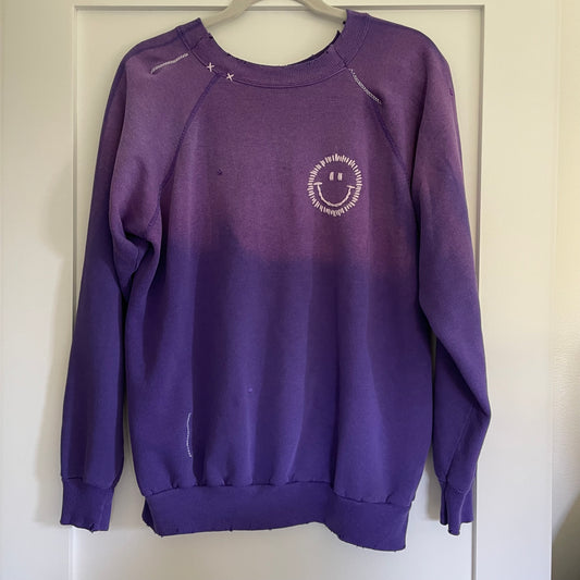I Stole My Boyfriends Shirt Distressed Purple Crewneck Size Small