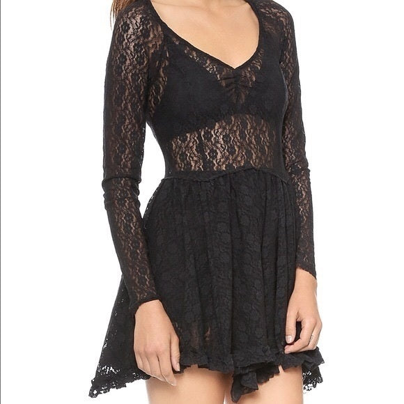 Free People Lace Sheer Dress Size Medium