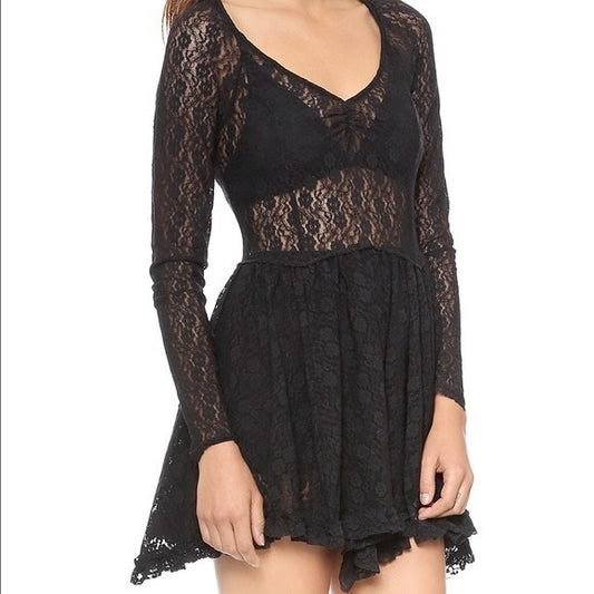 Free People Lace Sheer Dress Size Medium