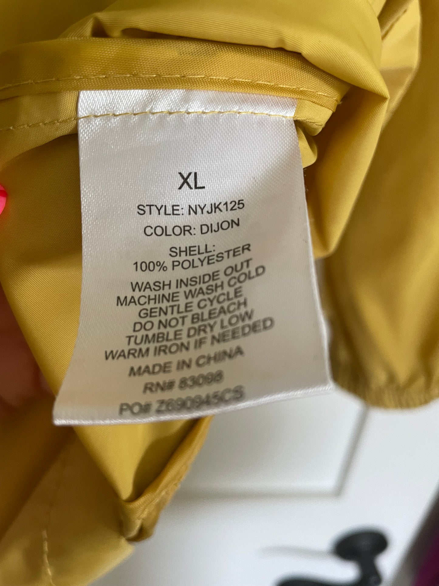 Ci Sono Yellow Jacket Size XL