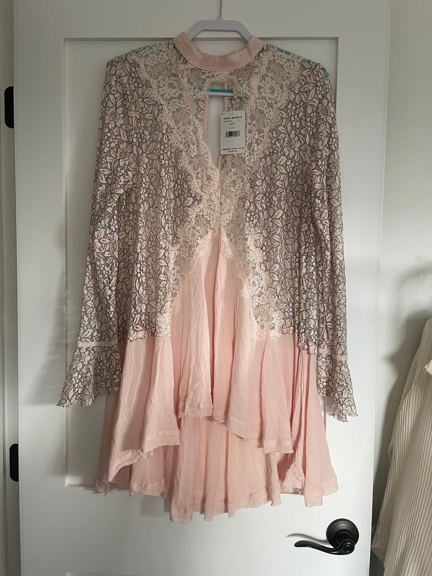 Free People Tell Tale Heart Tunic in Pearl Size Large