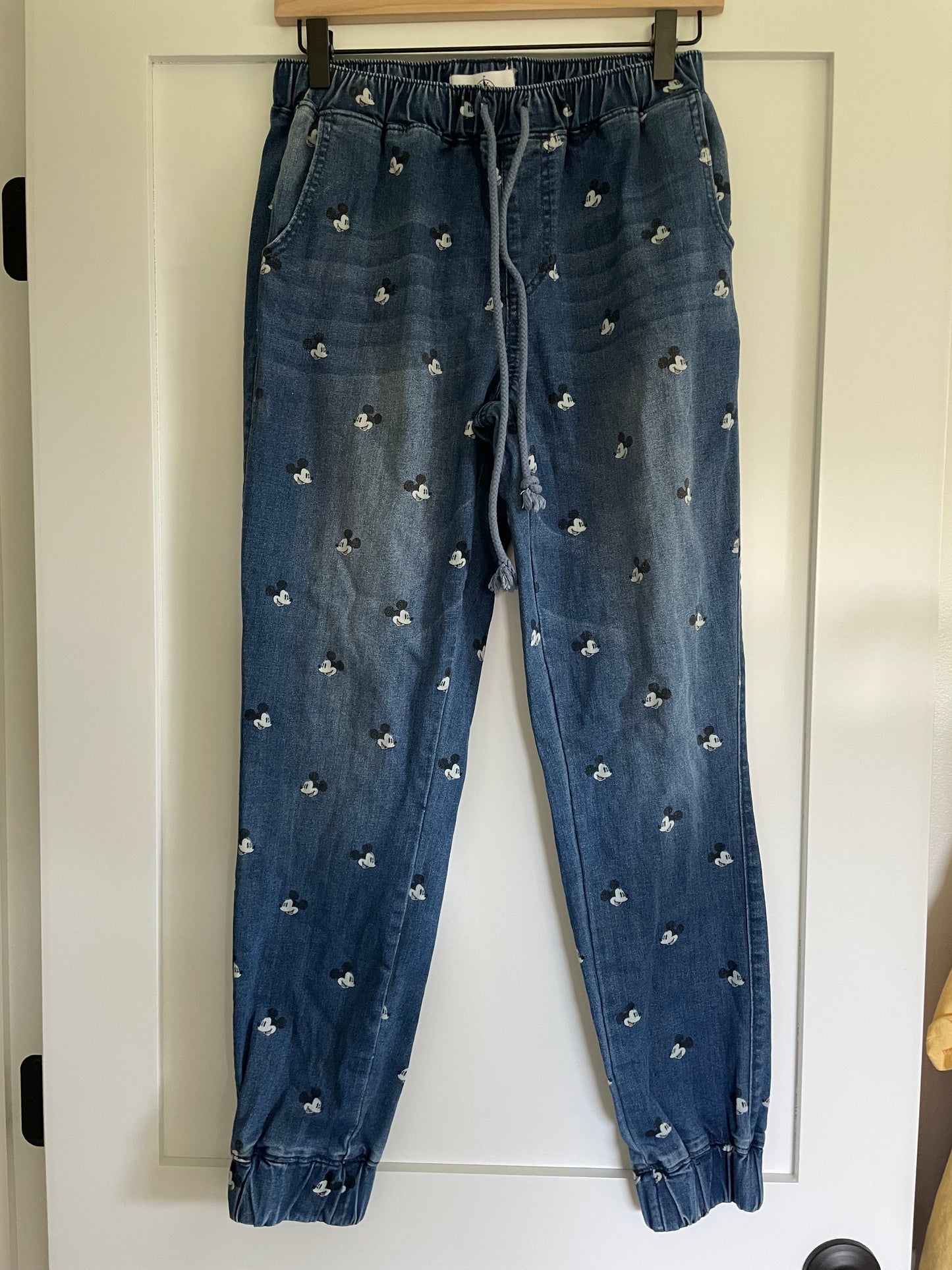 Disney Parks Mickey Mouse Denim Joggers Size M