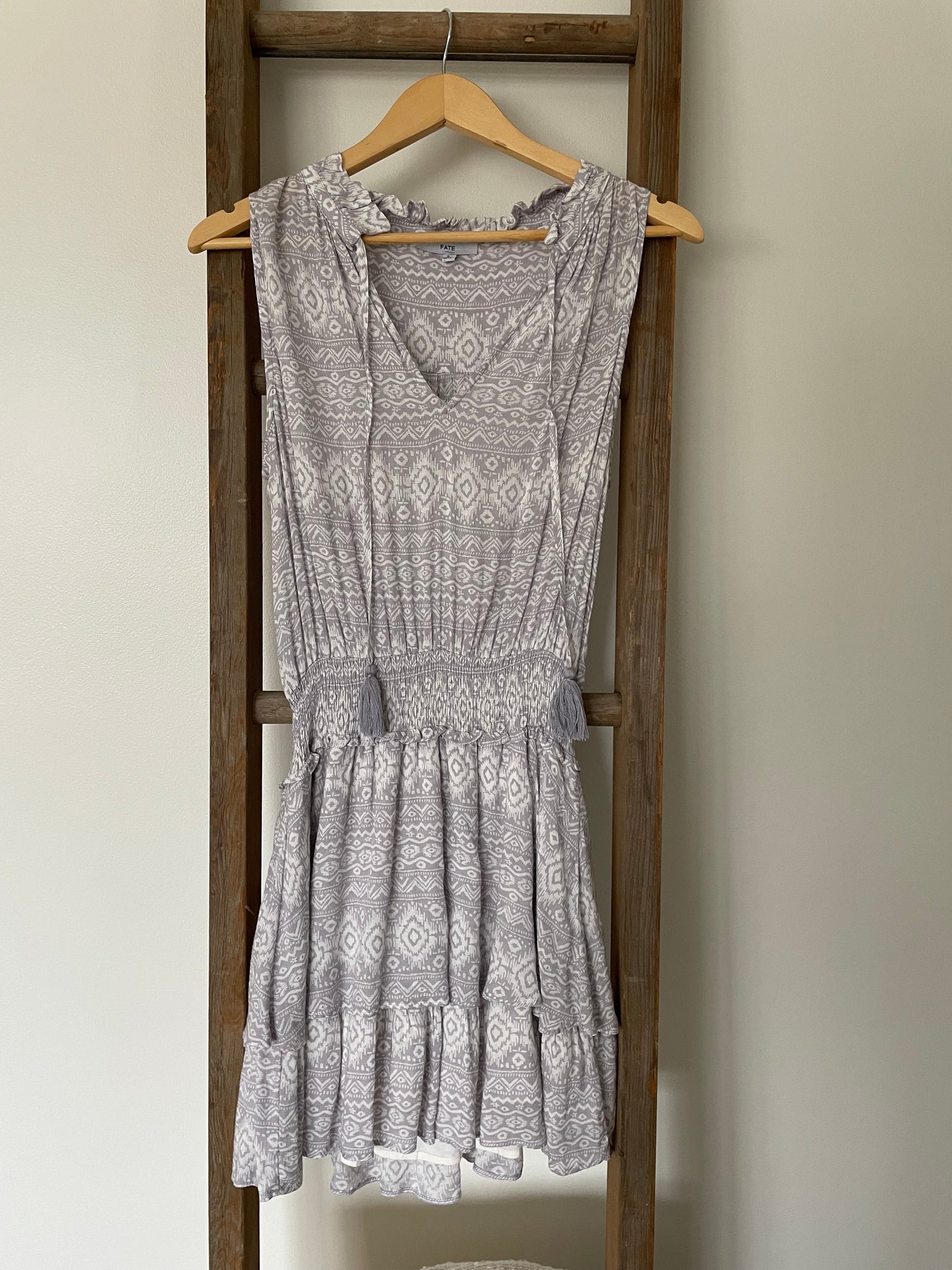 Fate Brand Patterned Tassel Dress Size Small