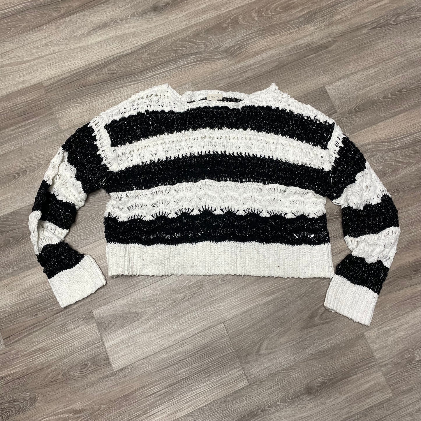 Anthropologie Palmer Open-Stitch Pullover Sweater by Pilcro Size Small