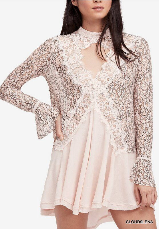 Free People Tell Tale Heart Tunic in Pearl Size Large