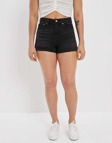 American Eagle Next Level Stretch Black Denim Shorts Size 2