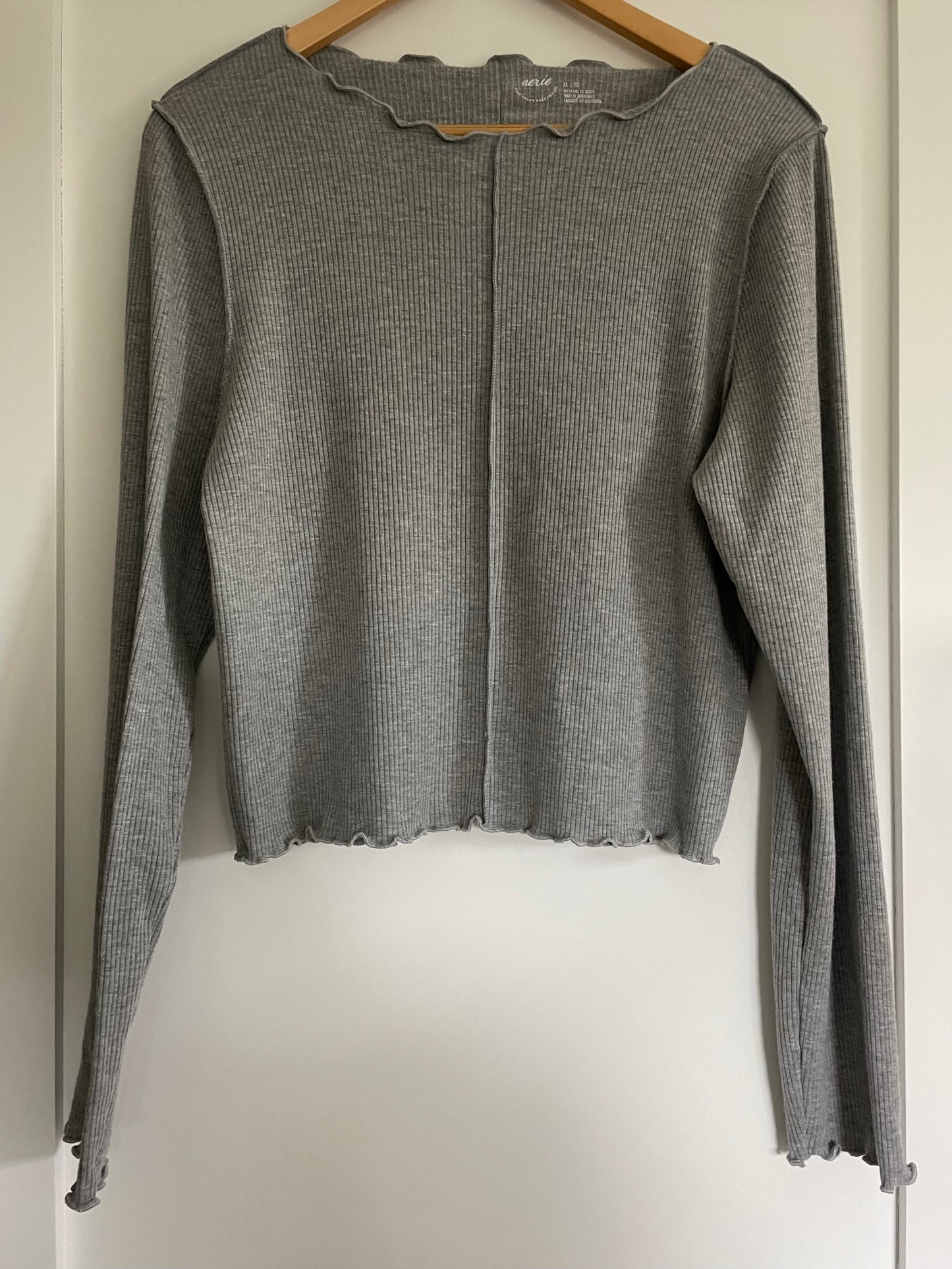 Aerie Ribbed Long Sleeve Top Size XL