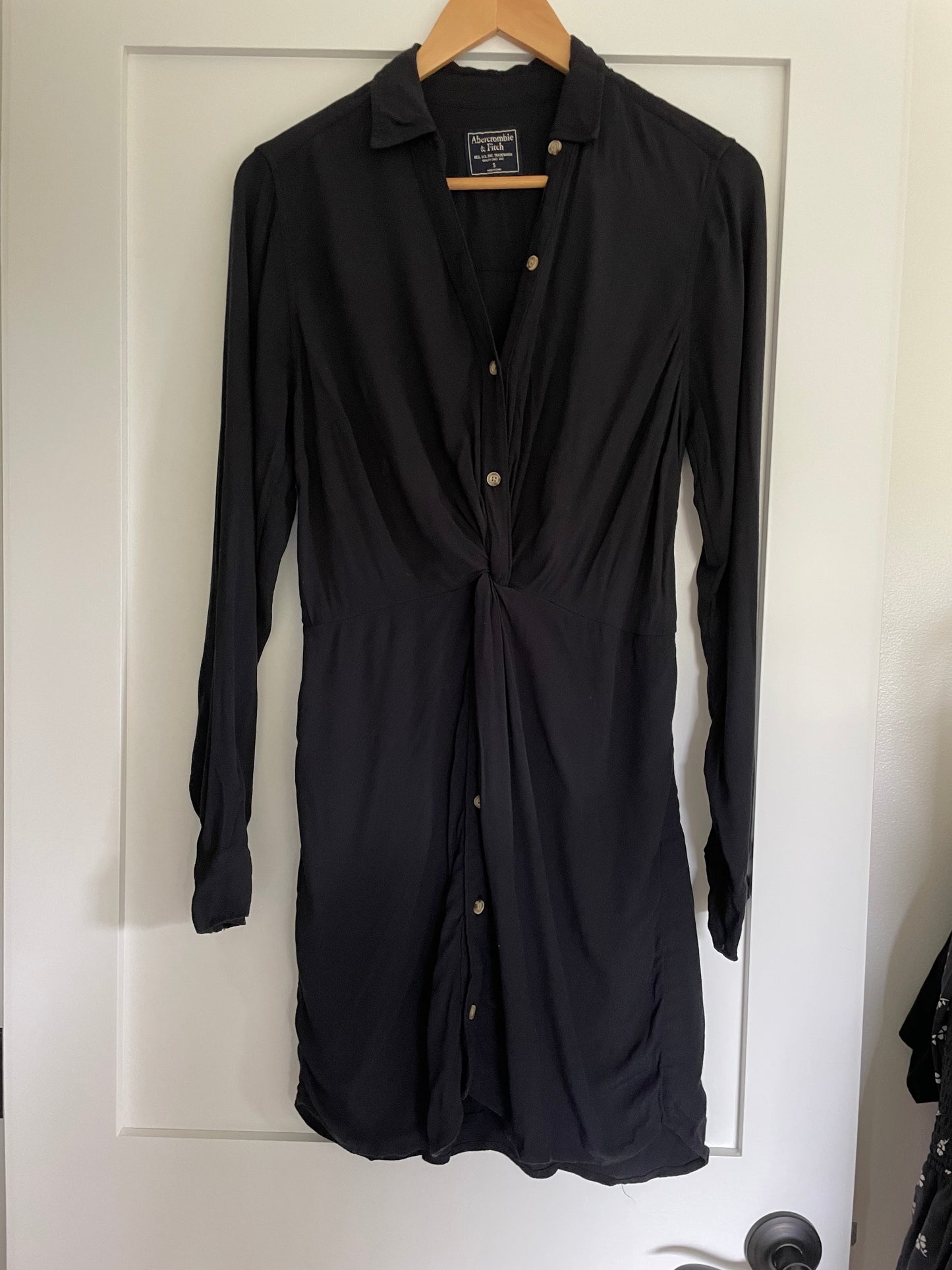 Abercrombie & Fitch Black Twist Long Sleeve Dress Size Small