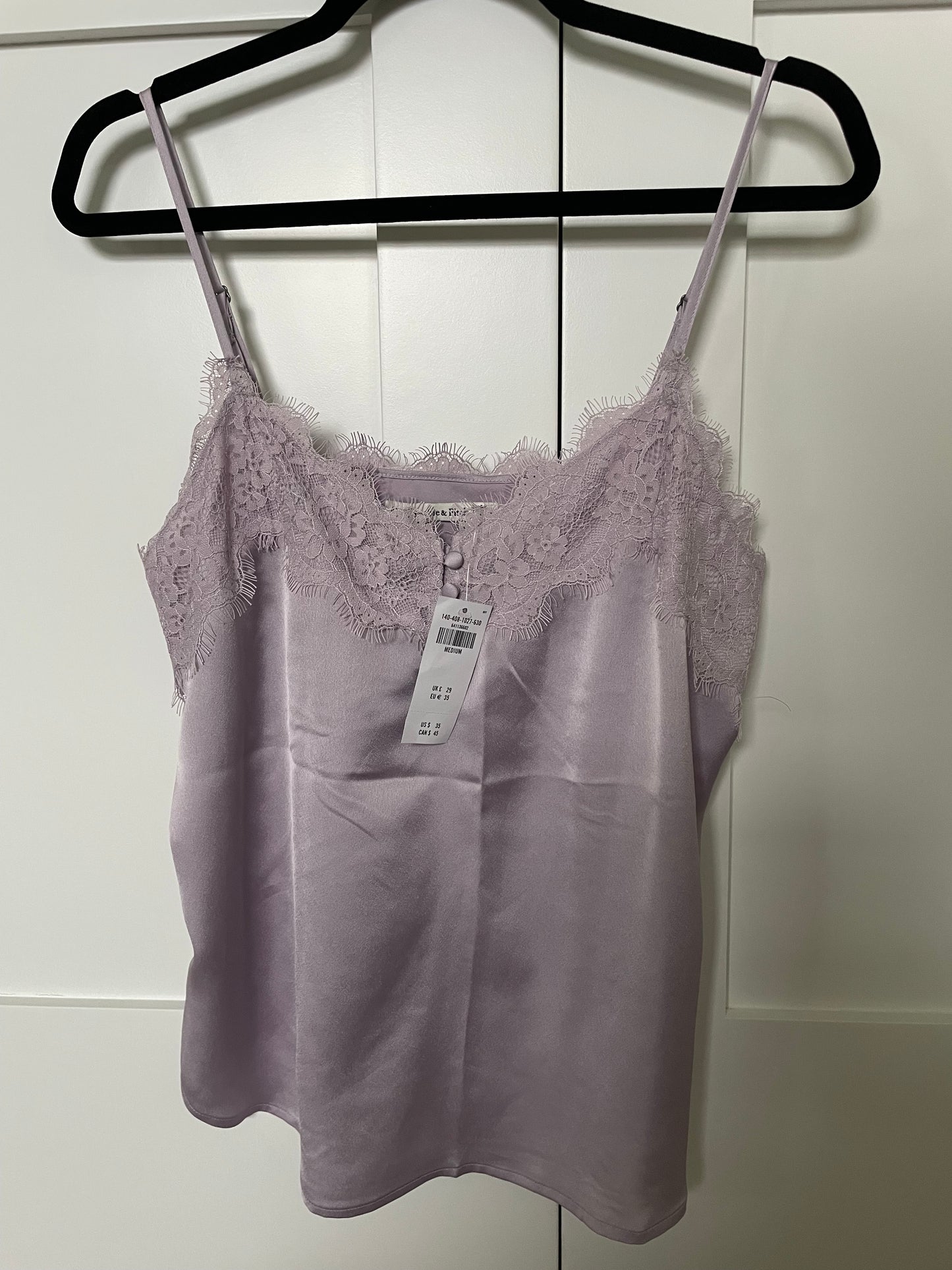Abercrombie & Fitch Satin Cami in Lavender Size Medium