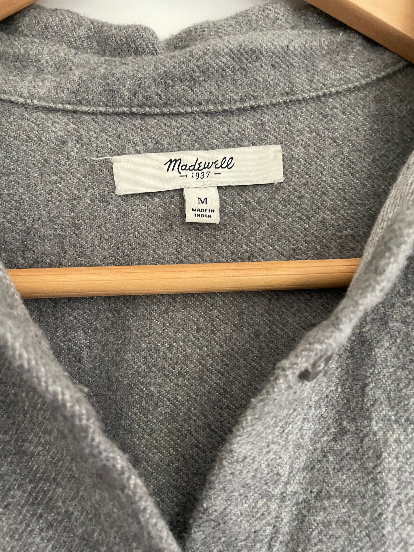Madewell Gray Sunday Button Down Flannel Size Medium