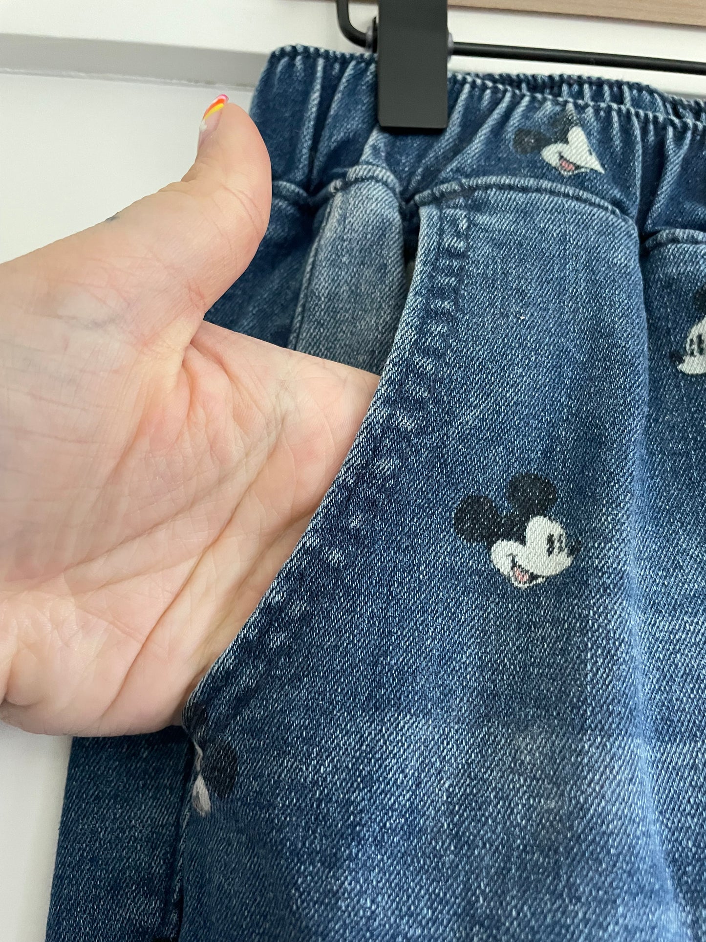 Disney Parks Mickey Mouse Denim Joggers Size M